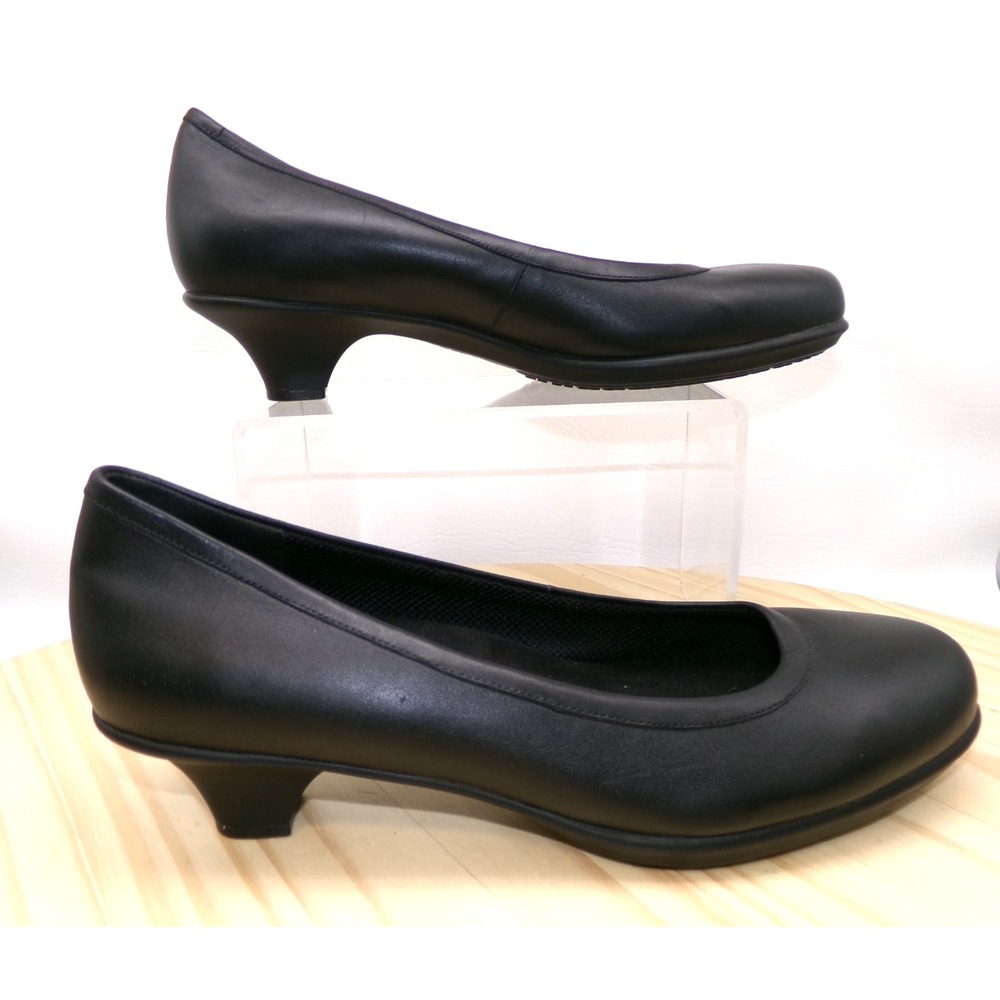 Crocs Grace Leather Heels Womens Black Size 11 Slip On Pumps Comfort Shoes